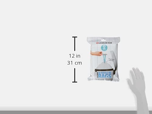 Brabantia PerfectFit Bin Liners Size O/30 Litre - Thick Plastic Trash Bags with Tie-Tape Handles (40 Pack)