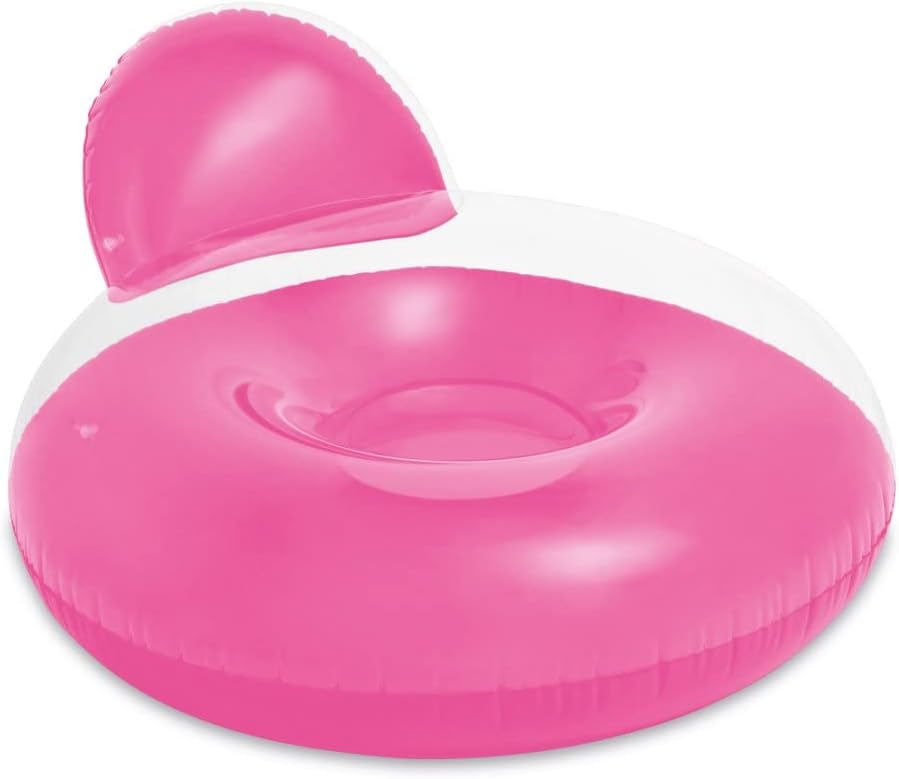 Intex Pillow-Back Lounge Inflatable Swimming Chair - 137 x 122 cm, Phthalate-Free, 2 Air Chambers