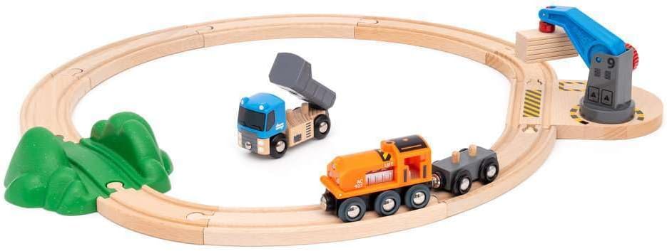 BRIO World Lift & Load Starter Set - Wooden Railway Train Playset for Ages 3+
