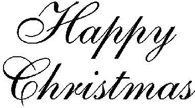 Art Stamps Scripted Christmas Inca Stamp - Happy Christmas Design, 25mm x 46mm