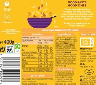 Heinz - Spaghetti with Richmond Pork Sausages (400g)