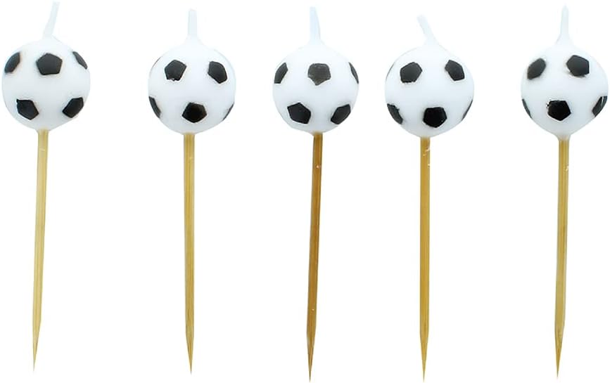 Baked with Love - Football Cake Candles Cupcake Decorations Pack of 5