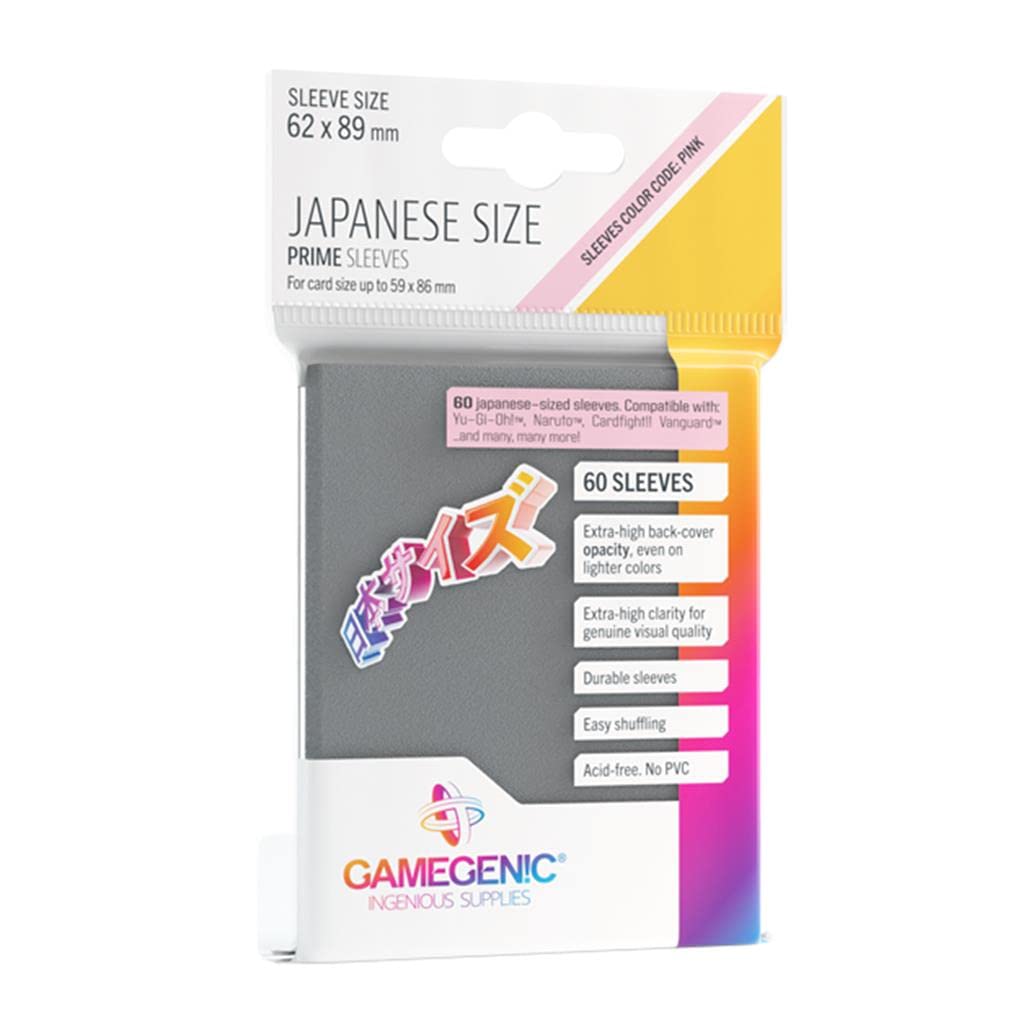 Gamegenic Prime Japanese Sized Sleeves Dark Gray - 60 Count (Multilanguage)