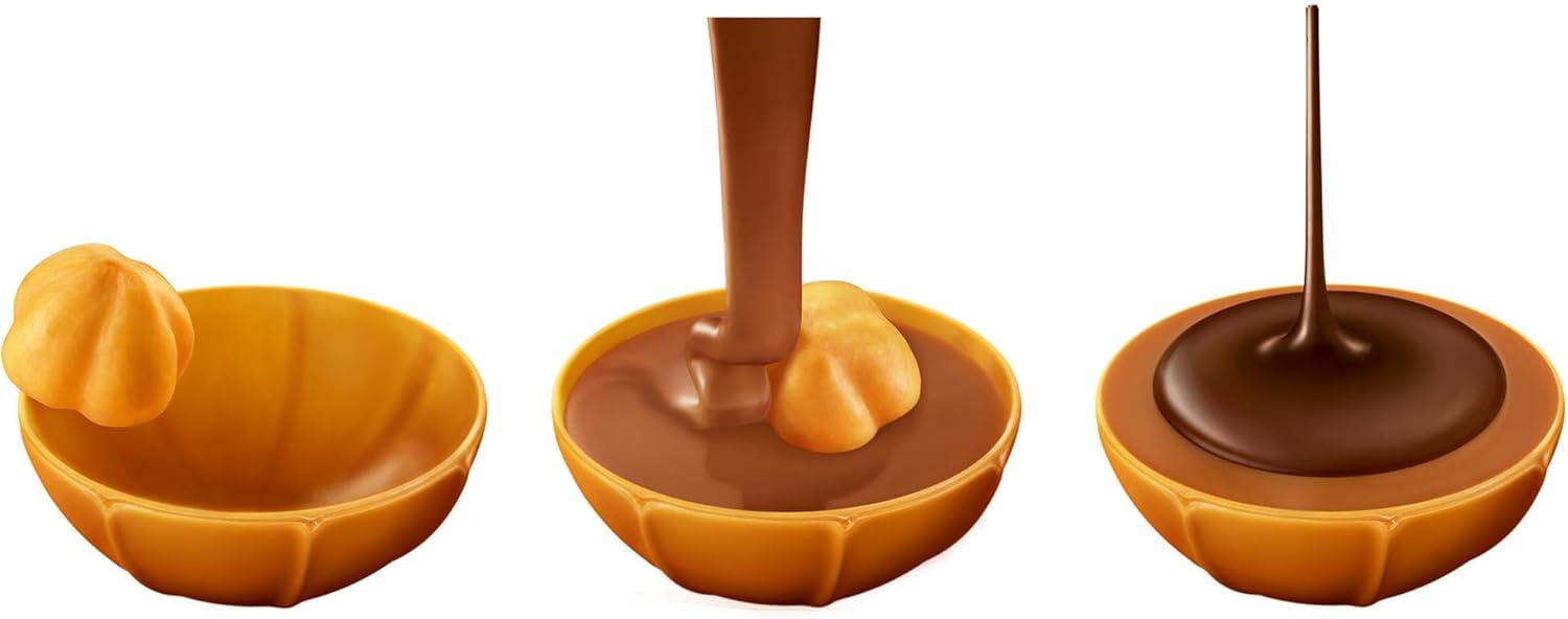 Toffifee Chewy Nougat Caramel Cups with Hazelnut & Milk Chocolate, 48 Pieces