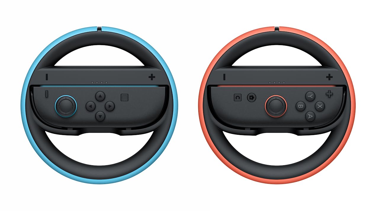Nintendo Joy-Con 2 Wheel Pair - Light Blue & Light Red Steering Accessories for Racing Games