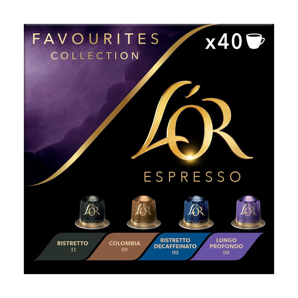 L"OR Espresso Favourites Variety Box - 40 Recyclable Coffee Pods for Nespresso® & L'OR Barista Machines