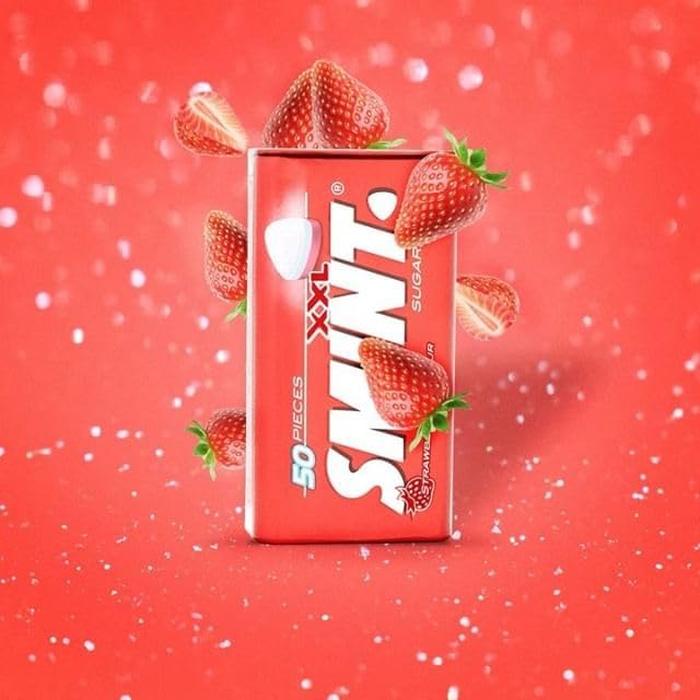 Smint Sugarfree Mints - 50 XXL Strawberry Mints (Pack of 12 Tins)