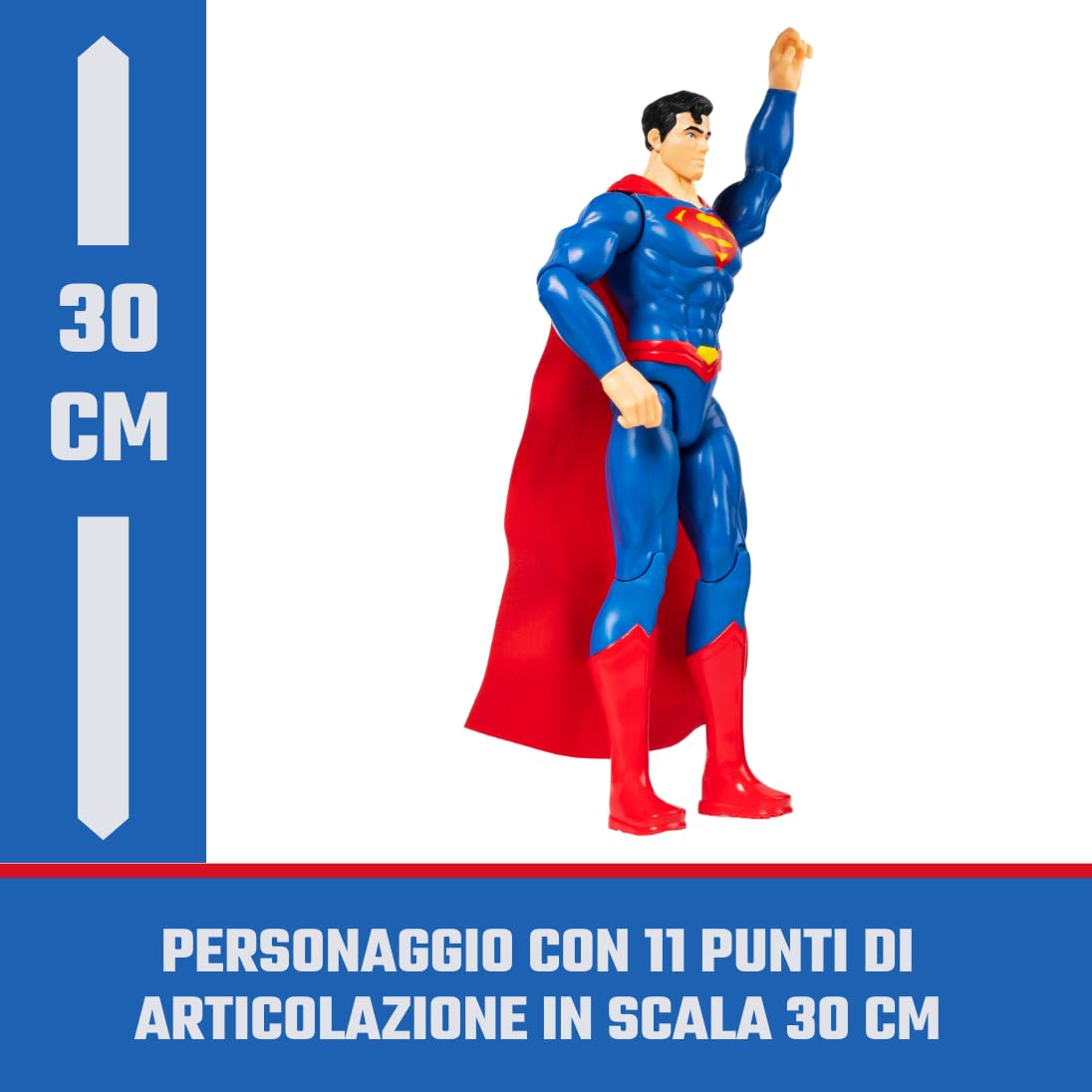 DC Comics 12-Inch SUPERMAN Action Figure - 11 Points of Articulation, Cloth Cape, Ages 3+