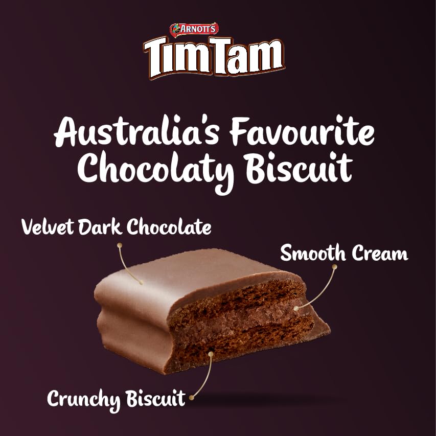 Tim Tam - Dark Chocolate Flavour Coated Biscuit Bars (163g)