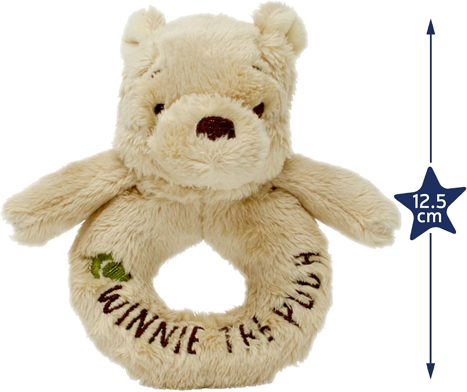 Disney Winnie the Pooh Rattle - Soft 12cm Baby Sensory Toy for Newborns