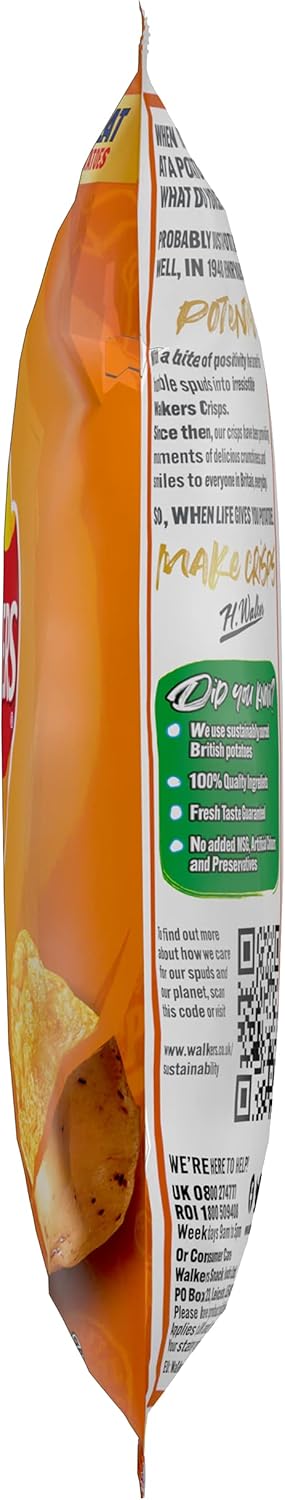 Walkers Roast Chicken Crisps 32.5g (Case of 32) - Made with 100% British Potatoes