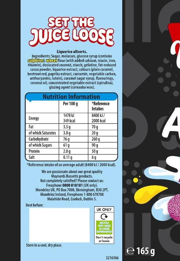 Maynards Bassetts Liquorice Allsorts Sweets Bag, Assorted Vegan Liquorice Candies