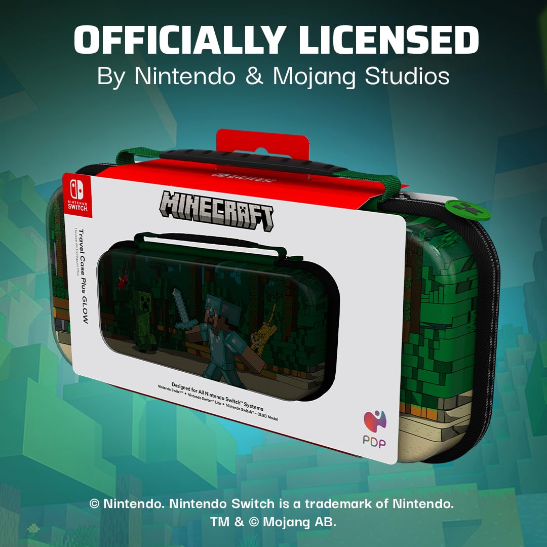 Minecraft Forest Battle - Nintendo Switch Travel Case with Glow-in-the-Dark Design