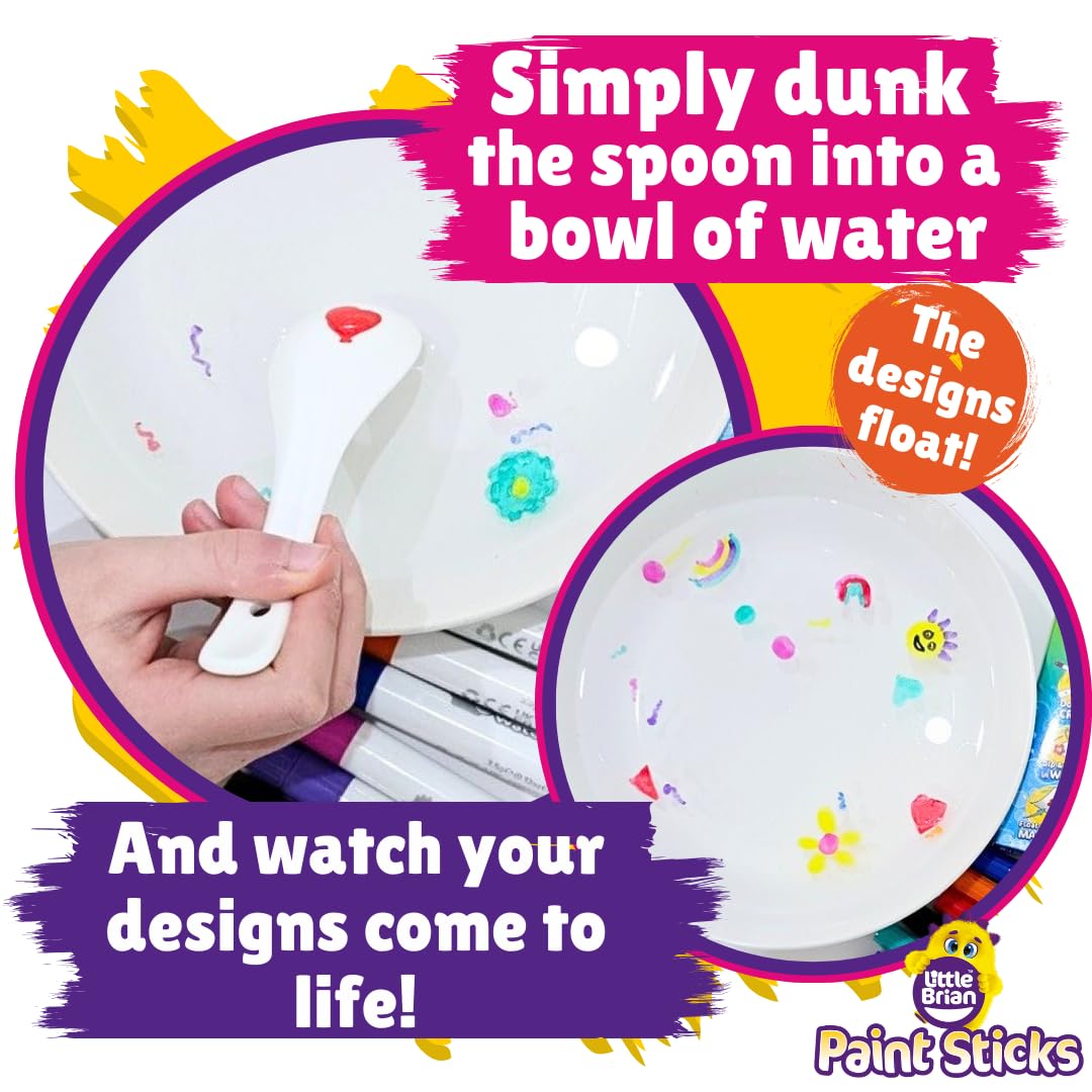 Little Brian Water Doodles - Magic Water Art Playset with 8 Pens & Ceramic Spoon