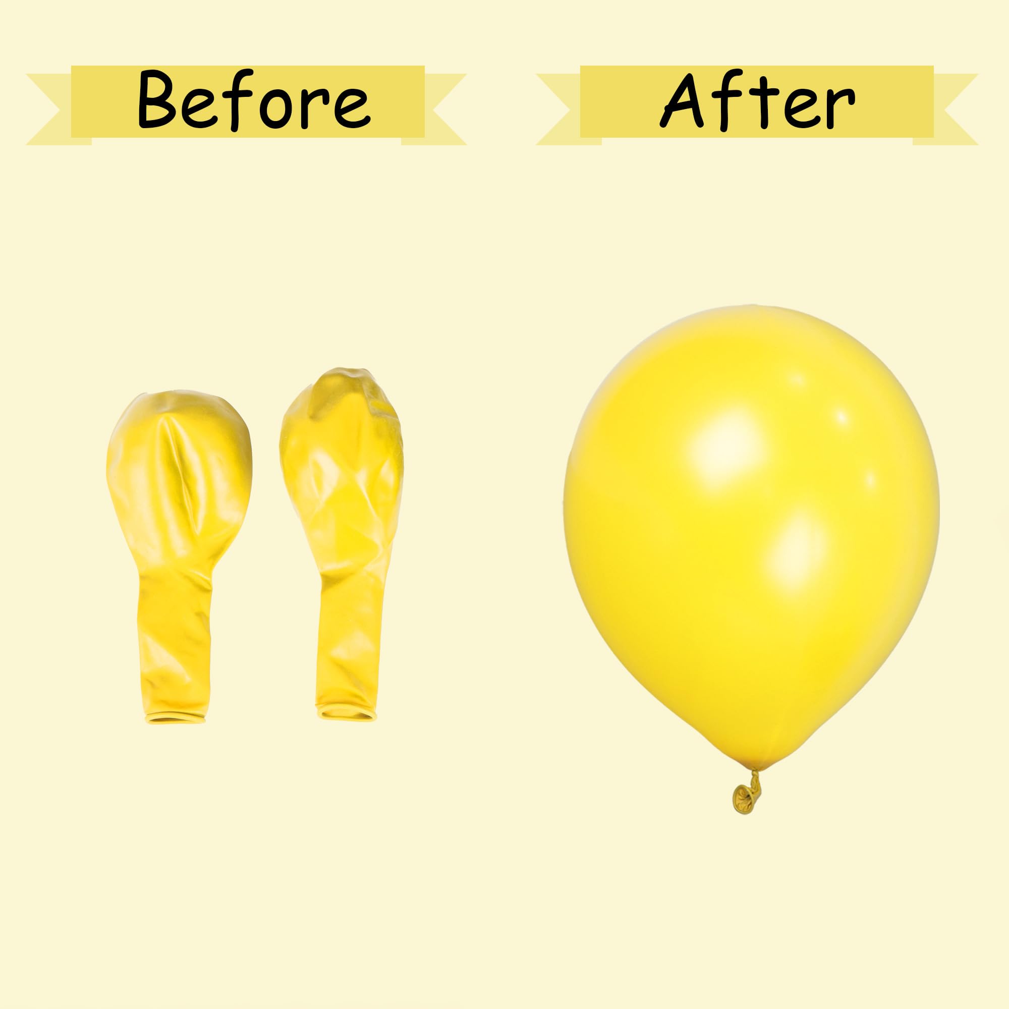 SHATCHI - Yellow Balloons 10 Pack, 12 Inch Thick Latex Biodegradable Helium Party Balloons