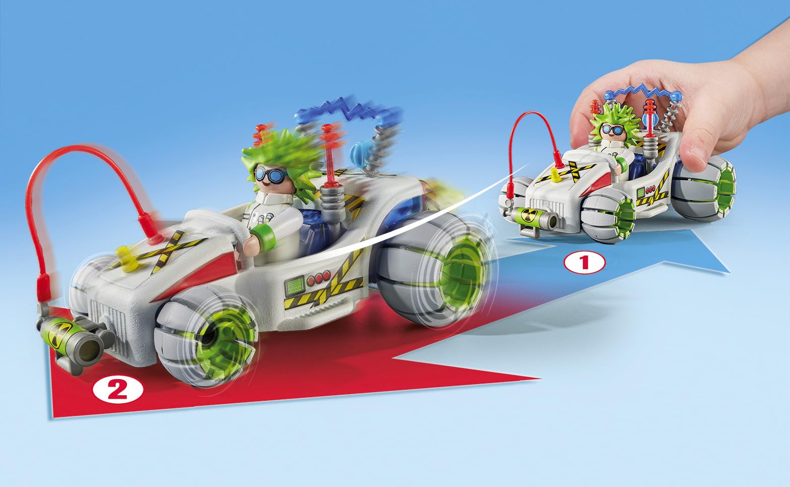 Playmobil 71633 Funstars: Racing Professor Playset with Retractable Motor Kart - Ages 4+