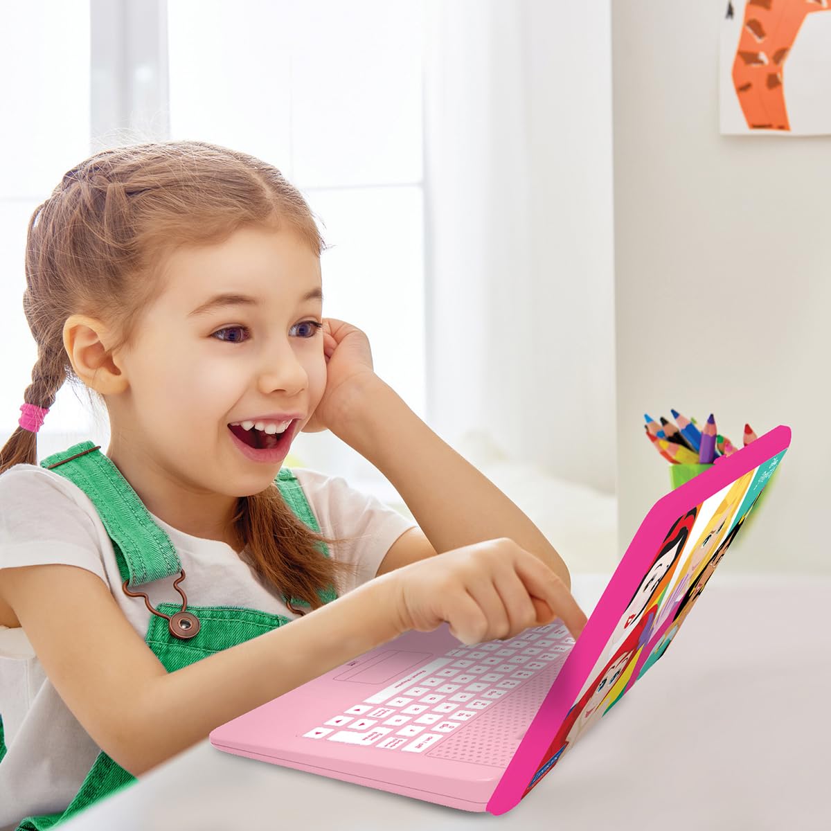 Lexibook Disney Princess Educational Bilingual Laptop - 124 Activities for Learning French & English