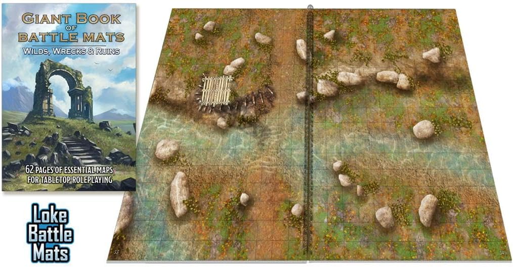 Loke BattleMats Giant Book of Battle Mats Wilds, Wrecks & Ruins Game Accessory