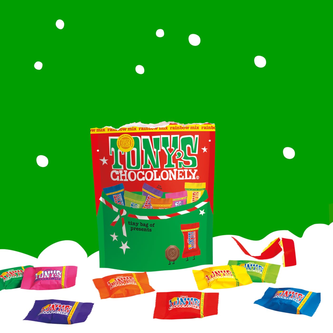 Tony's Chocolonely Tiny Tony's Christmas Pouch - Assorted Flavors Chocolate Gift