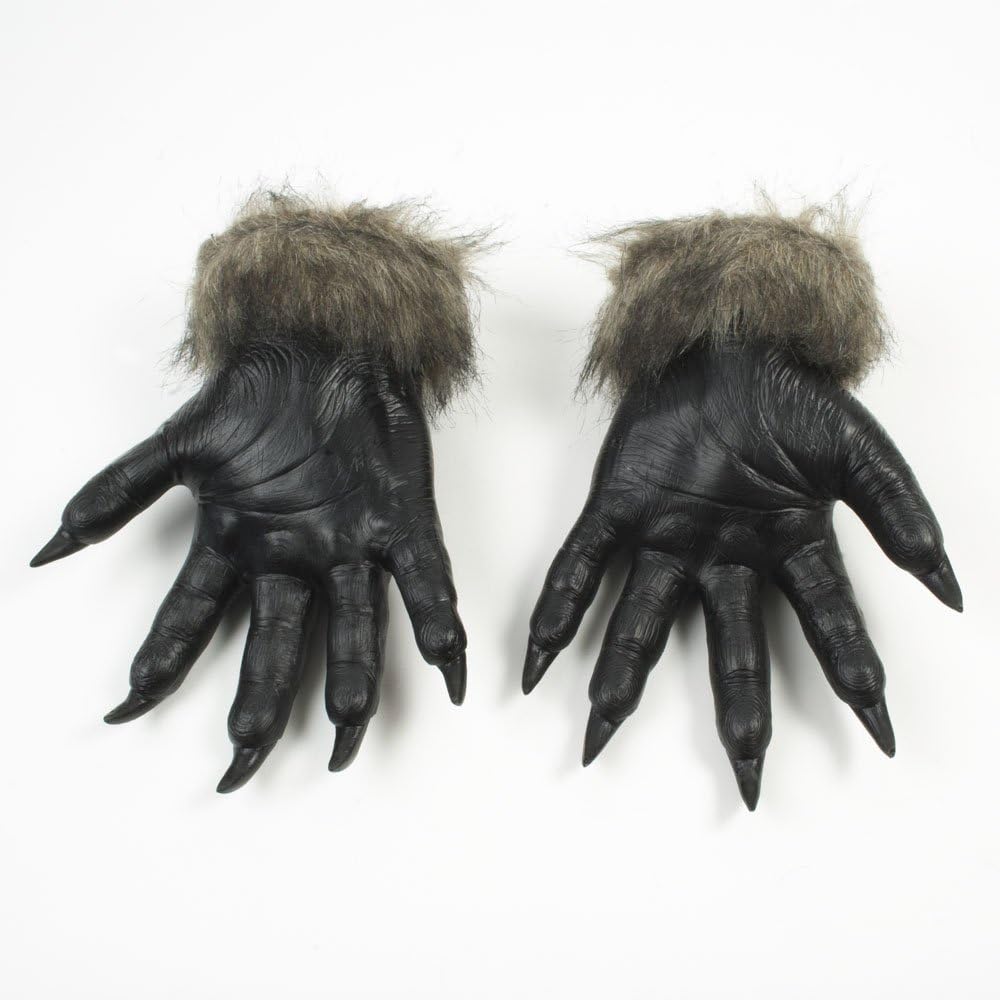 Bristol Novelty Wolf Hands MD241 | Black and Brown | Adult Unisex Costume Accessory