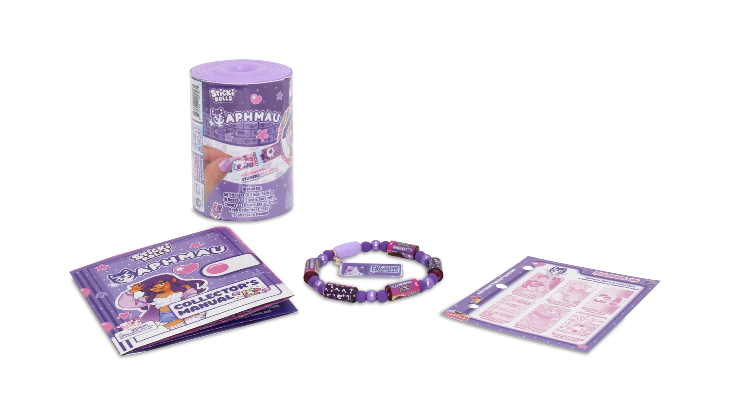 Sticki Rolls x Aphmau Capsules - Surprise Blind Pack with 50 Holographic Stickers & Bracelet