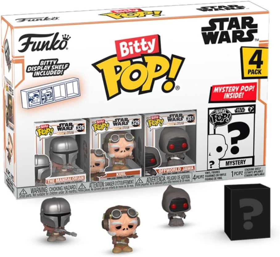 Funko Bitty POP! The Mandalorian - The Mandalorian, Kuiil, Offworld Jawa & Mystery Grogu Vinyl Figures (75452)