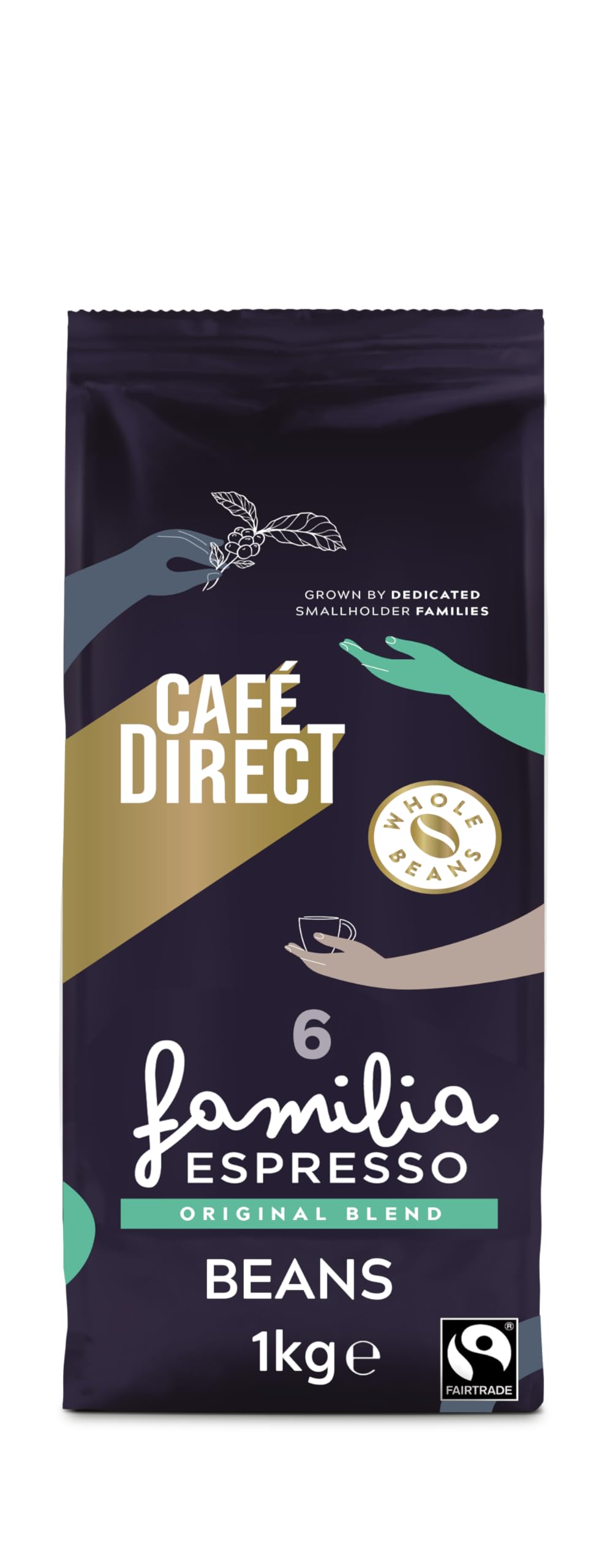 Cafédirect Familia Espresso Italian Style Coffee Beans 1kg - Dark Roasted