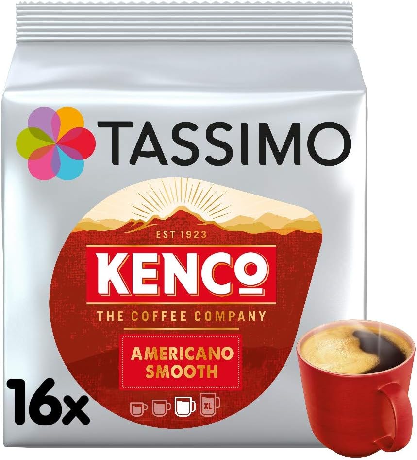 Tassimo Kenco Americano Smooth Coffee Pods (Pack of 16 T DISCs) - 5 Packs (80 Capsules Total)