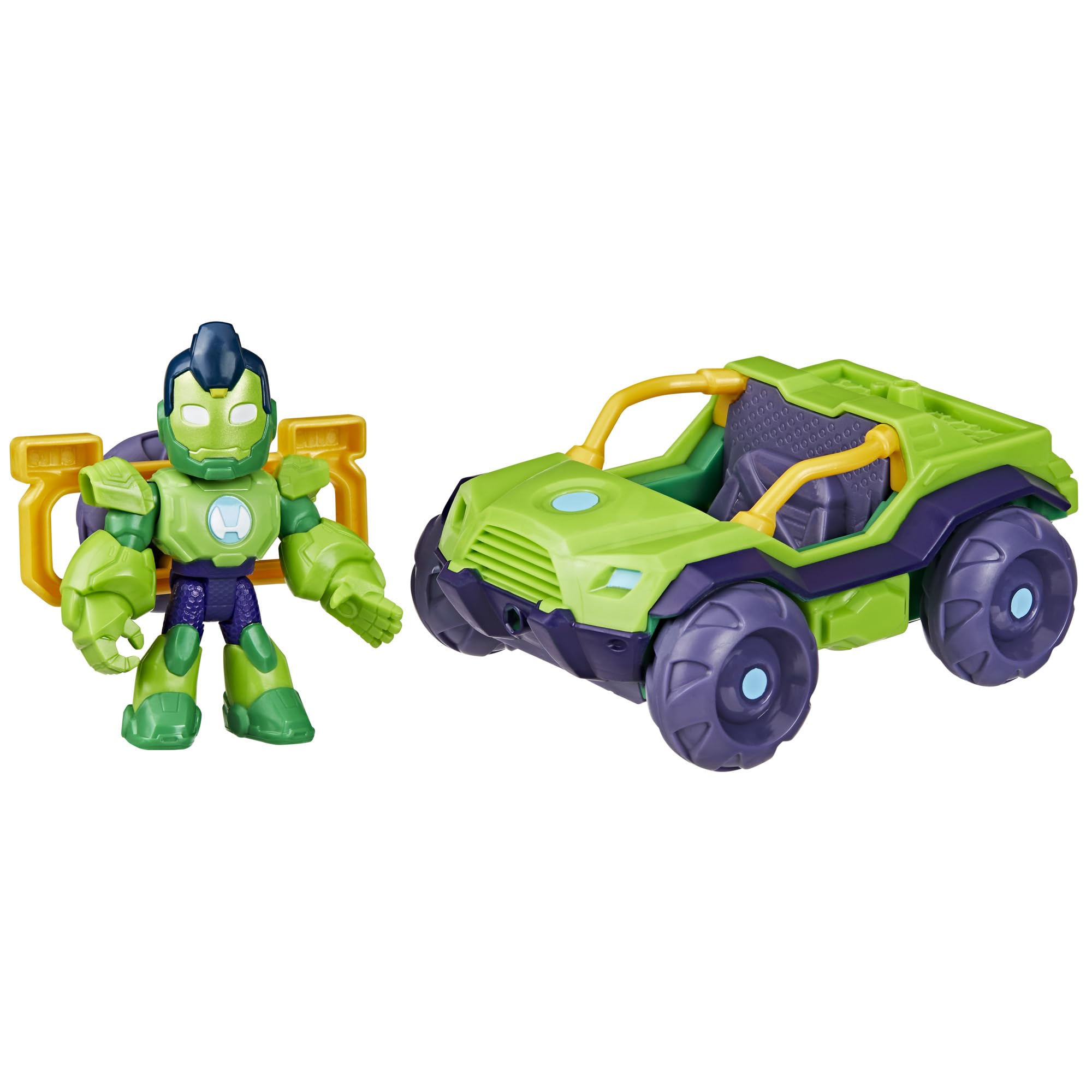 Iron Hulk Action Figure & Vehicle Toy Set - 3 Inch Poseable Figure with 2-in-1 Armour Accessory