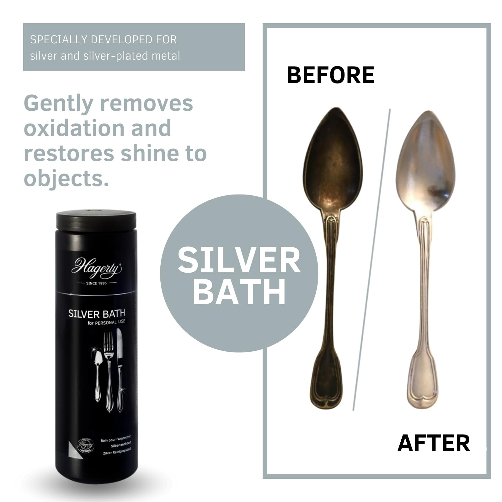 Hagerty Silver Bath - Silver Immersion Cleaner with Tarnish Protection 580 ml