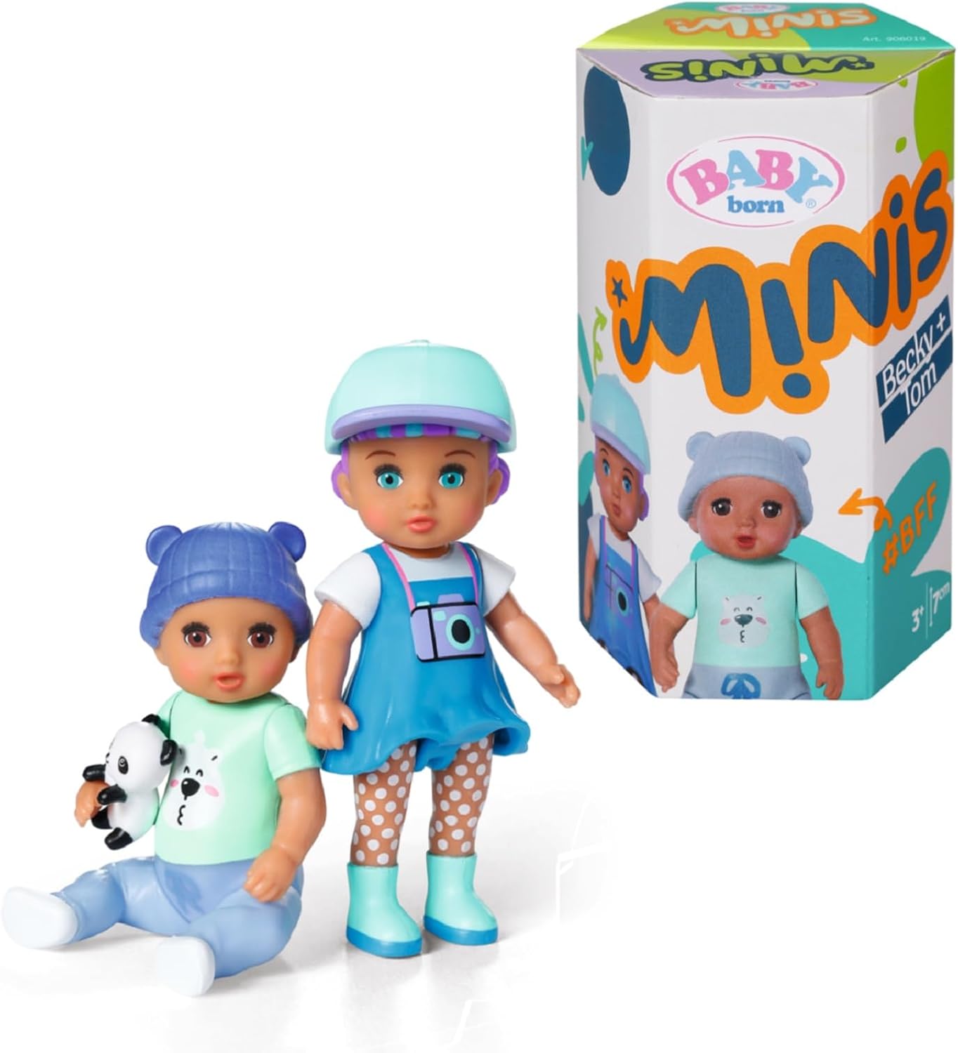BABY born Minis Online Double Pack - Tom and Becky 906040 with Colour Changing Hats & Accessories