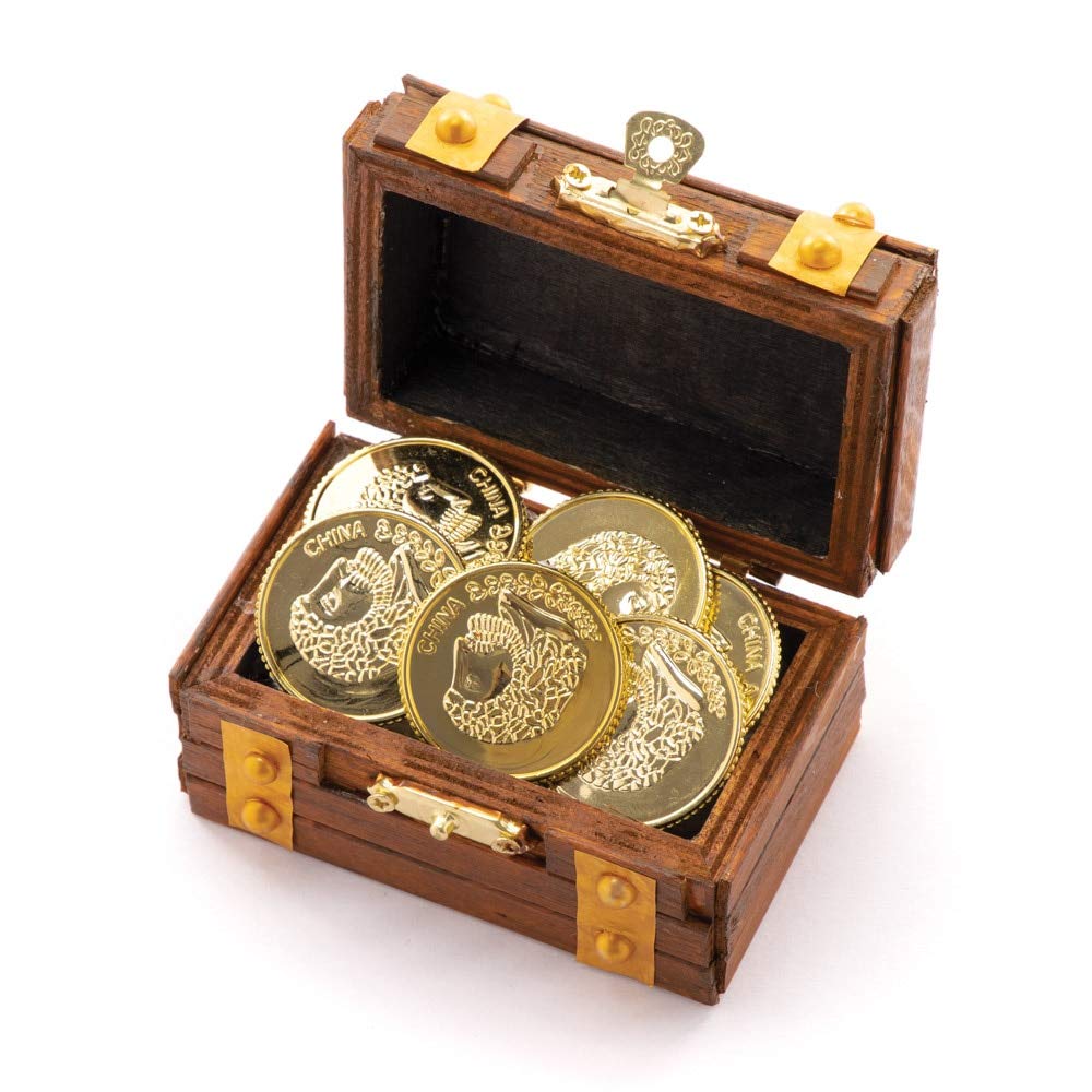 Baker Ross AW517 Gold Treasure Coins - 50 Pack of Glittering Pirate Coins for Kids' Games & Party Favors