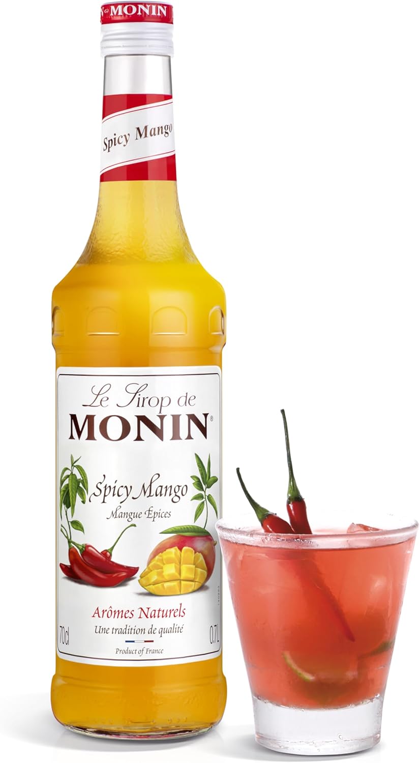 MONIN Spicy Mango Syrup 700ml - Vegan, Halal, Kosher - Cocktail & Mocktail Ingredient