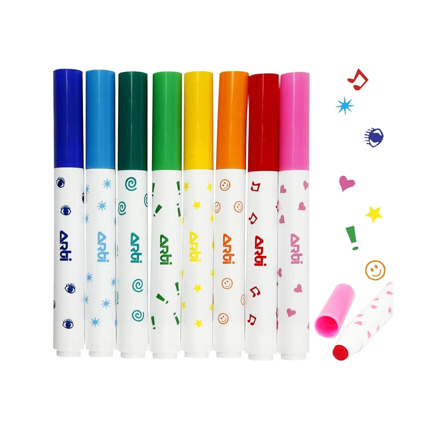 Creativ 100263 Stamp Markers - 8 Assorted Colours Water-Based Stamp Effect Markers