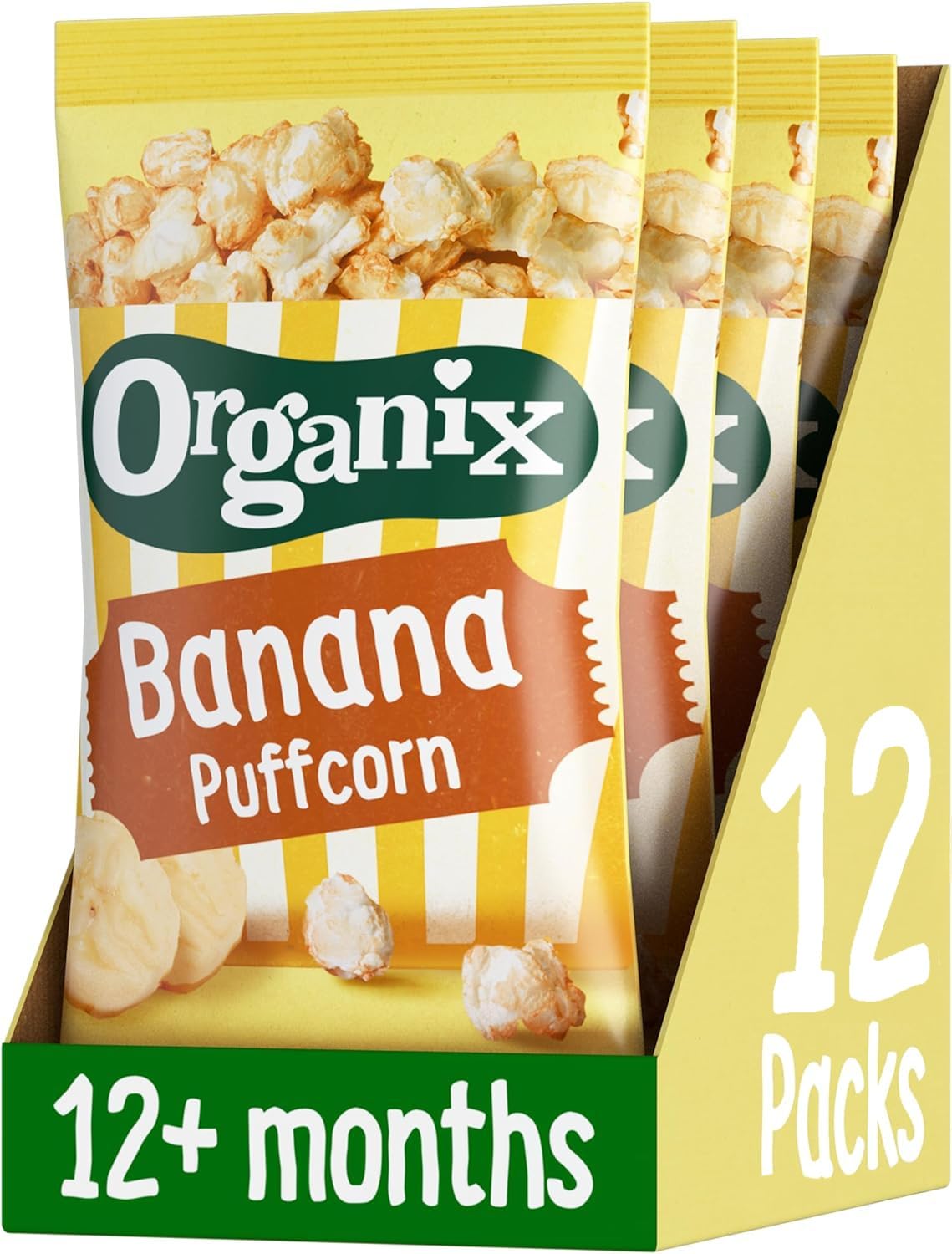 Organix Banana Puffcorn Organic Finger Food Toddler Snack 12+ Months