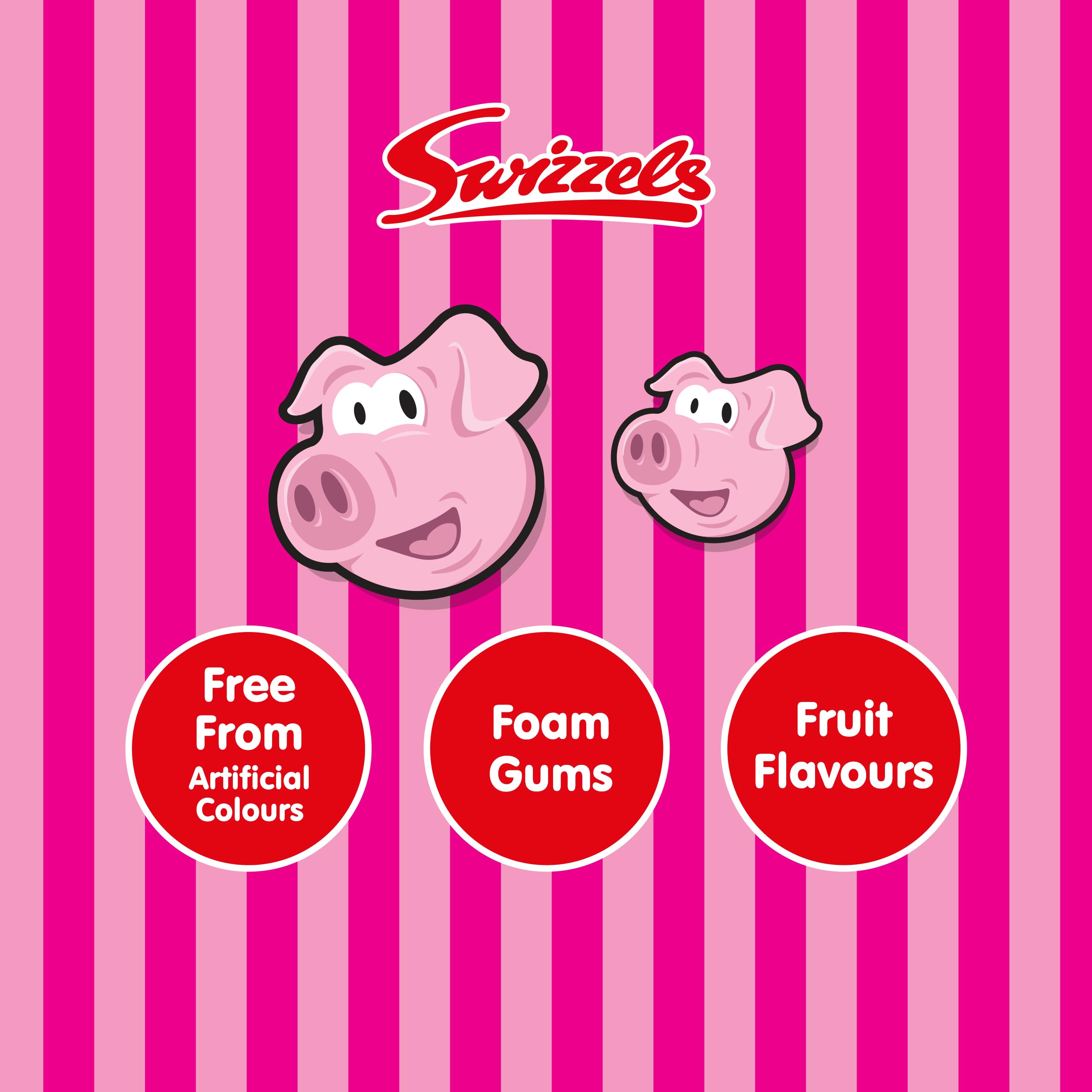 Swizzels - Fun Gums Pig's Mugs Fruit Flavour Foam Sweets Sharing Tub