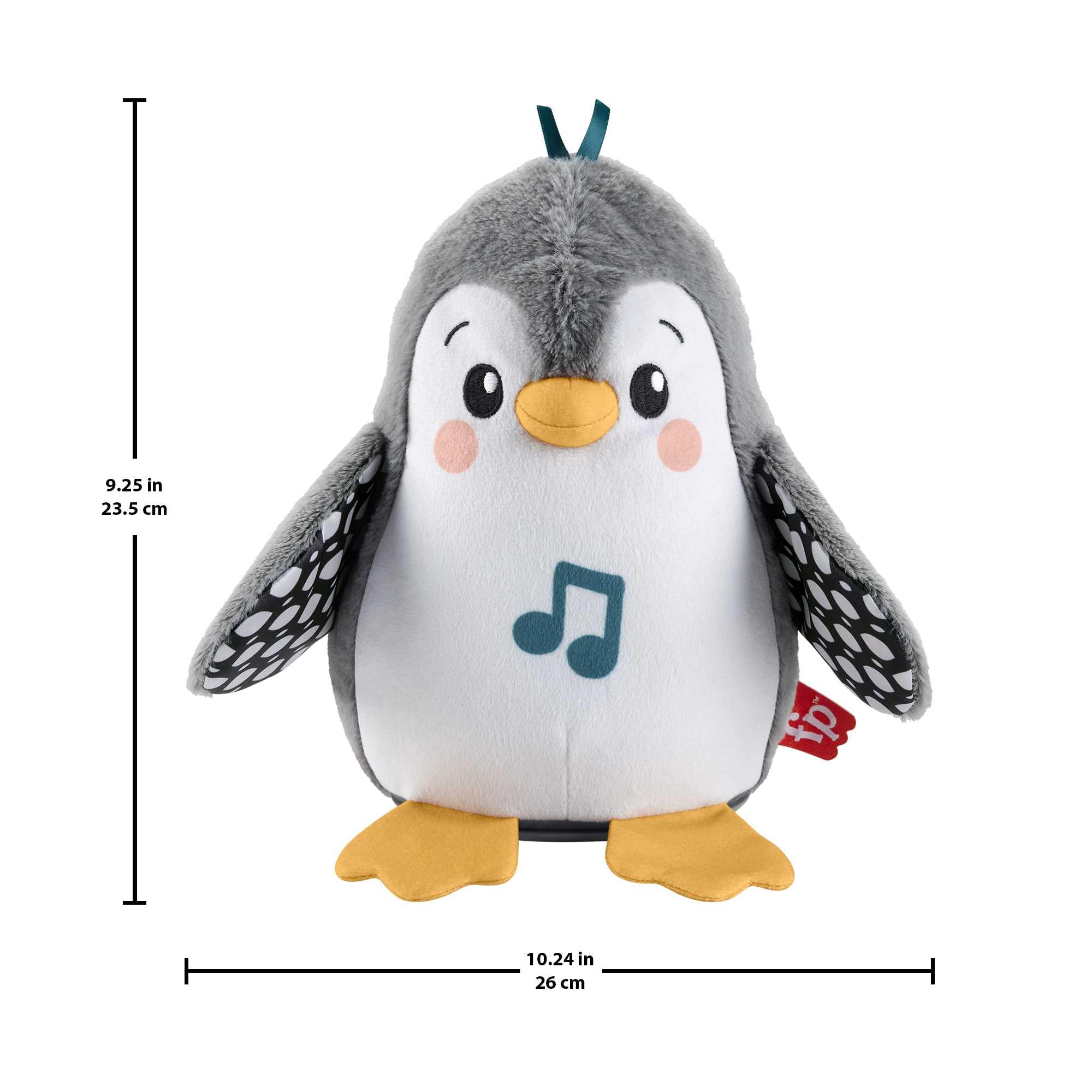 Fisher-Price Flap & Wobble Penguin - Plush Musical Tummy Time Toy for Newborns 0+ Months