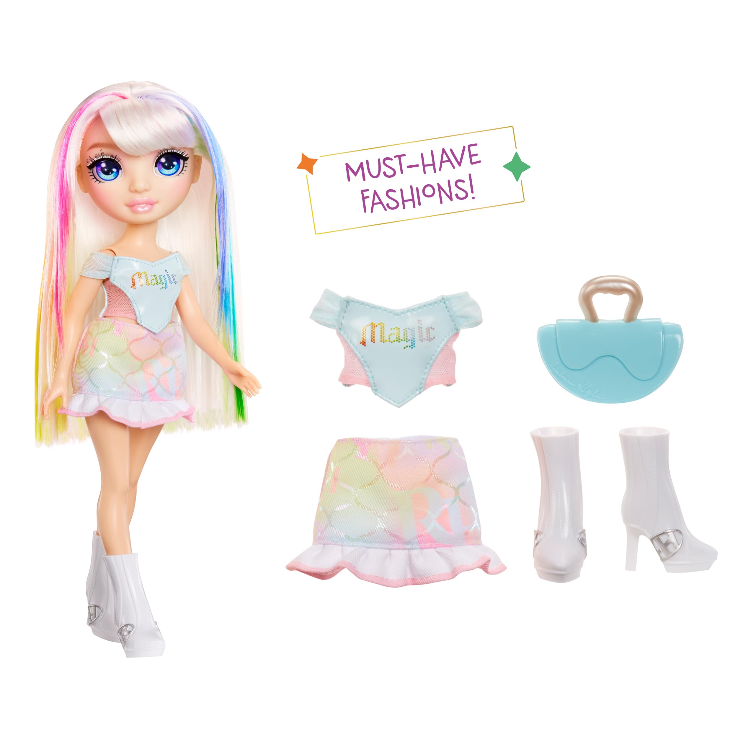 Rainbow High Amaya Fashion Doll - 28cm Posable Doll with Rainbow Outfit, Handbag & Brushable Hair