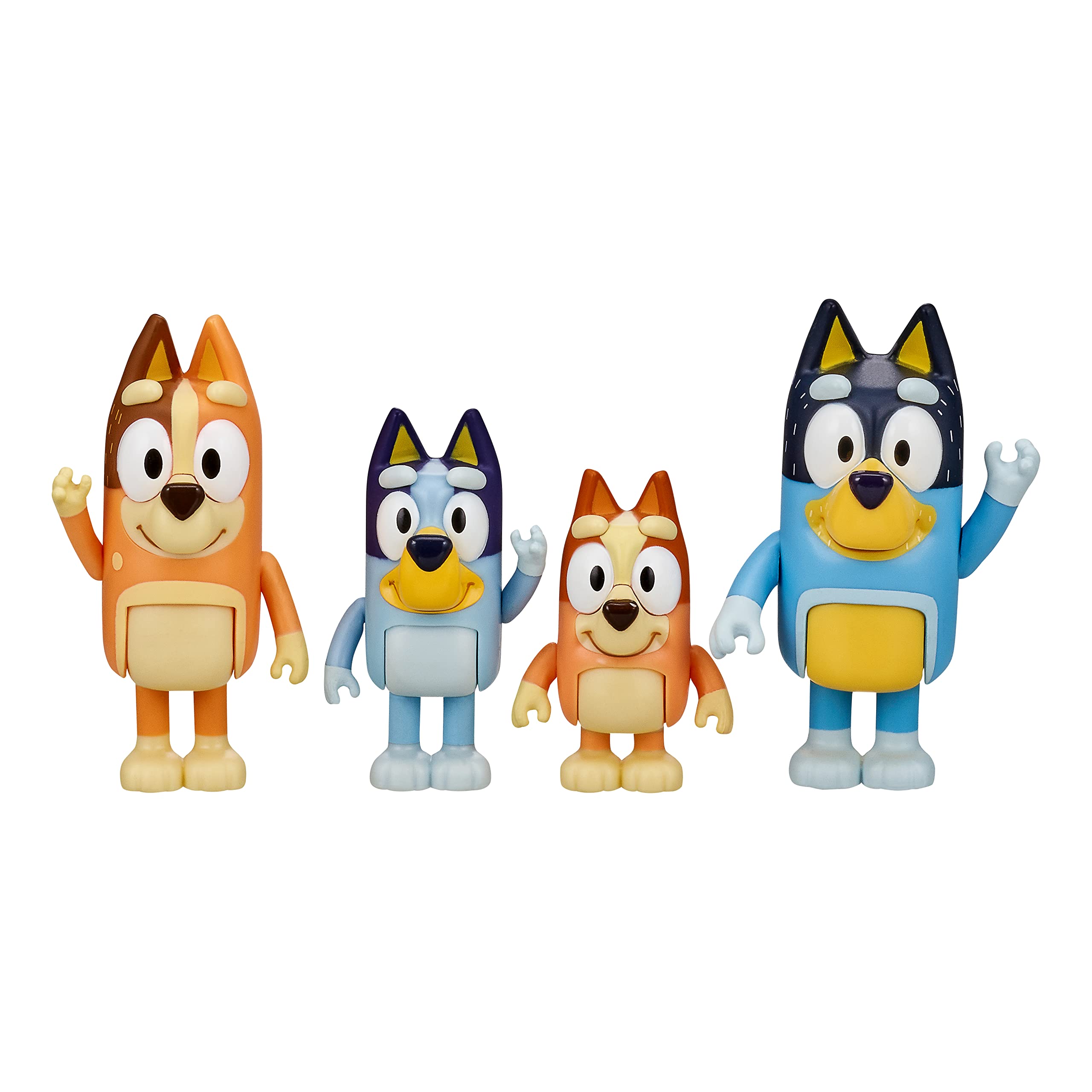 Bluey & Family: Bingo, Bandit and Chilli 4 Figure Pack - Articulated Action Figures for Kids 3+
