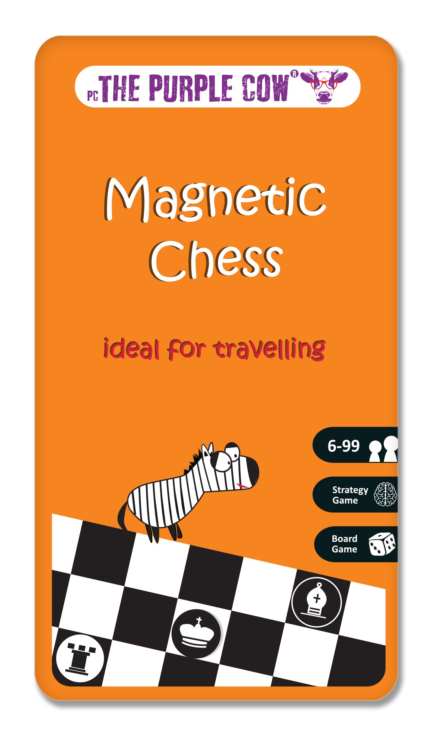 The Purple Cow Chess Magnetic Travel Game in Purple Tin