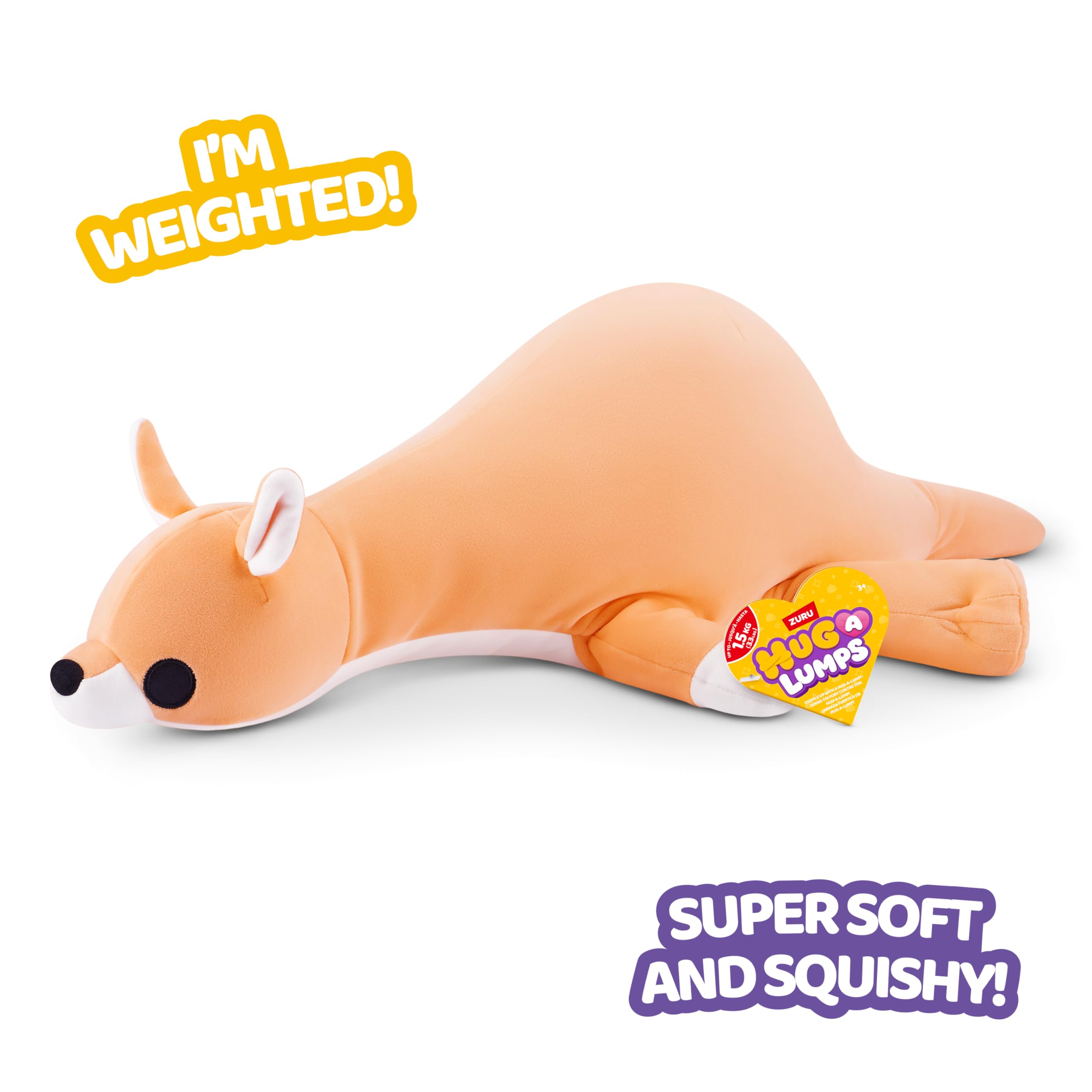 Hug-A-Lumps Medium Jess by ZURU - Weighted Plush Cuddly Toy for Stress Relief