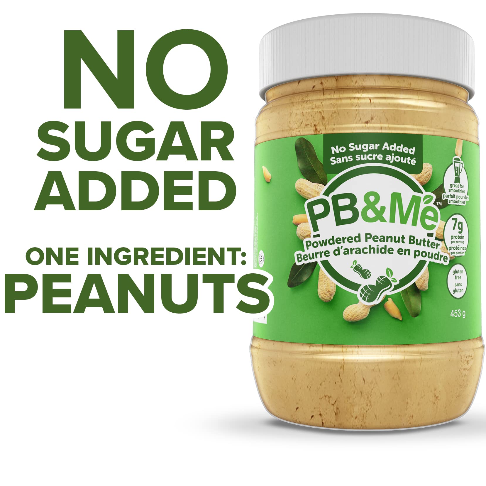 PB&Me Powdered Peanut Butter, No Sugar Added, Gluten-Free, 0.906 kg 2-Pack