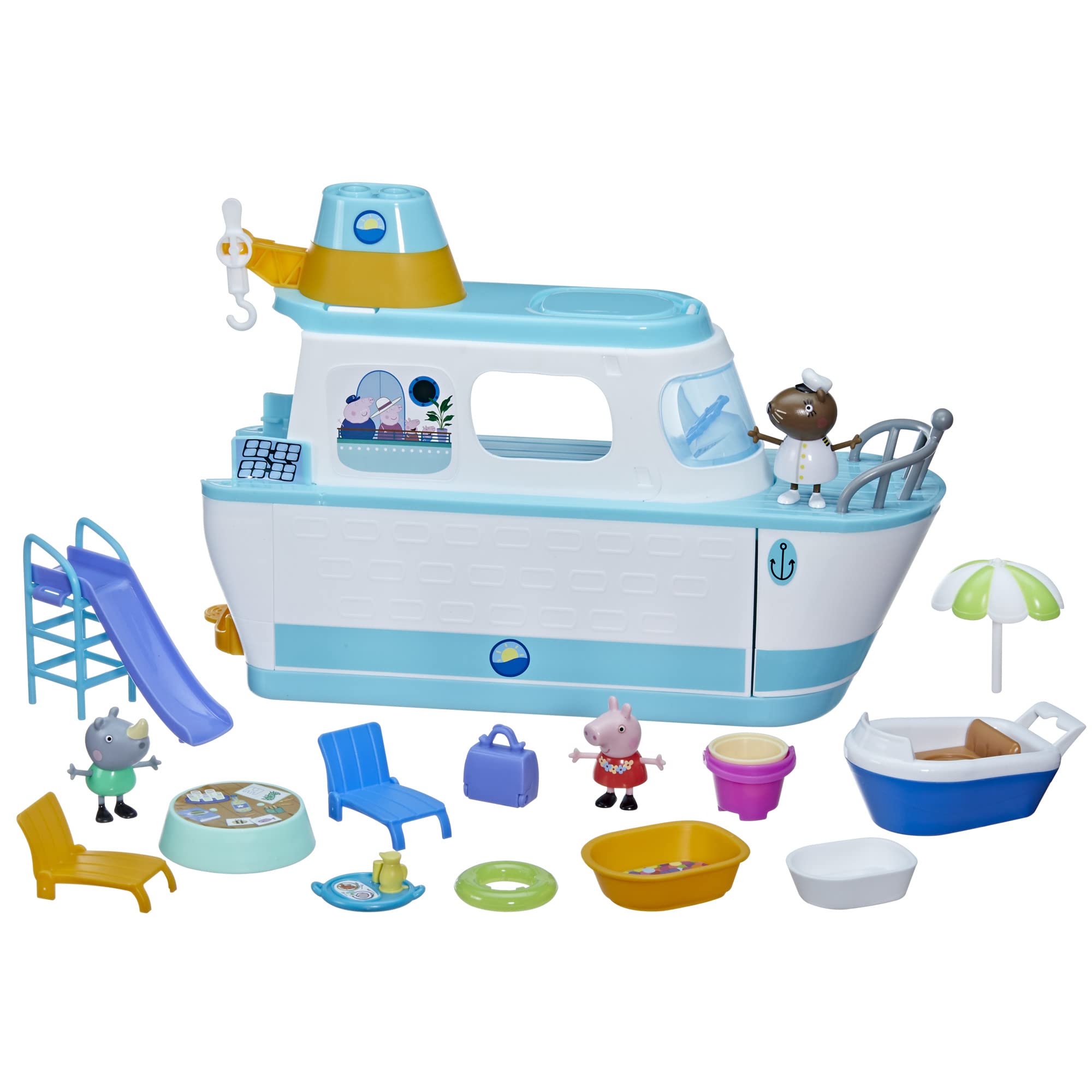 Peppa Pig Cruise Ship Playset - 17-Piece Multilevel Toy with Figures & Accessories for Ages 3+