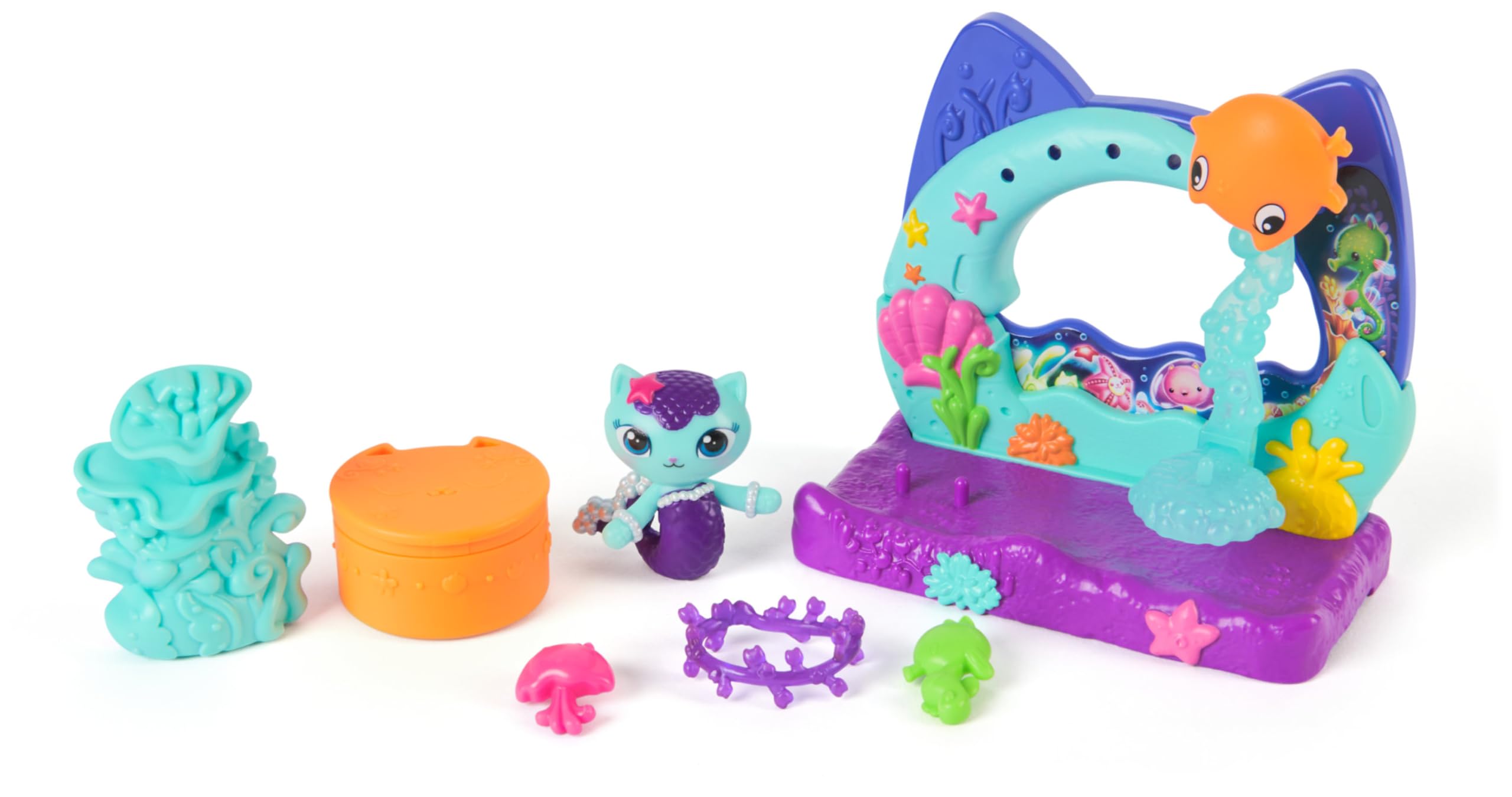 Gabby's Dollhouse: The Movie Mercat's Aquarium Balcony Playset - 7-Piece with MerCat Figure & Surprise Accessory
