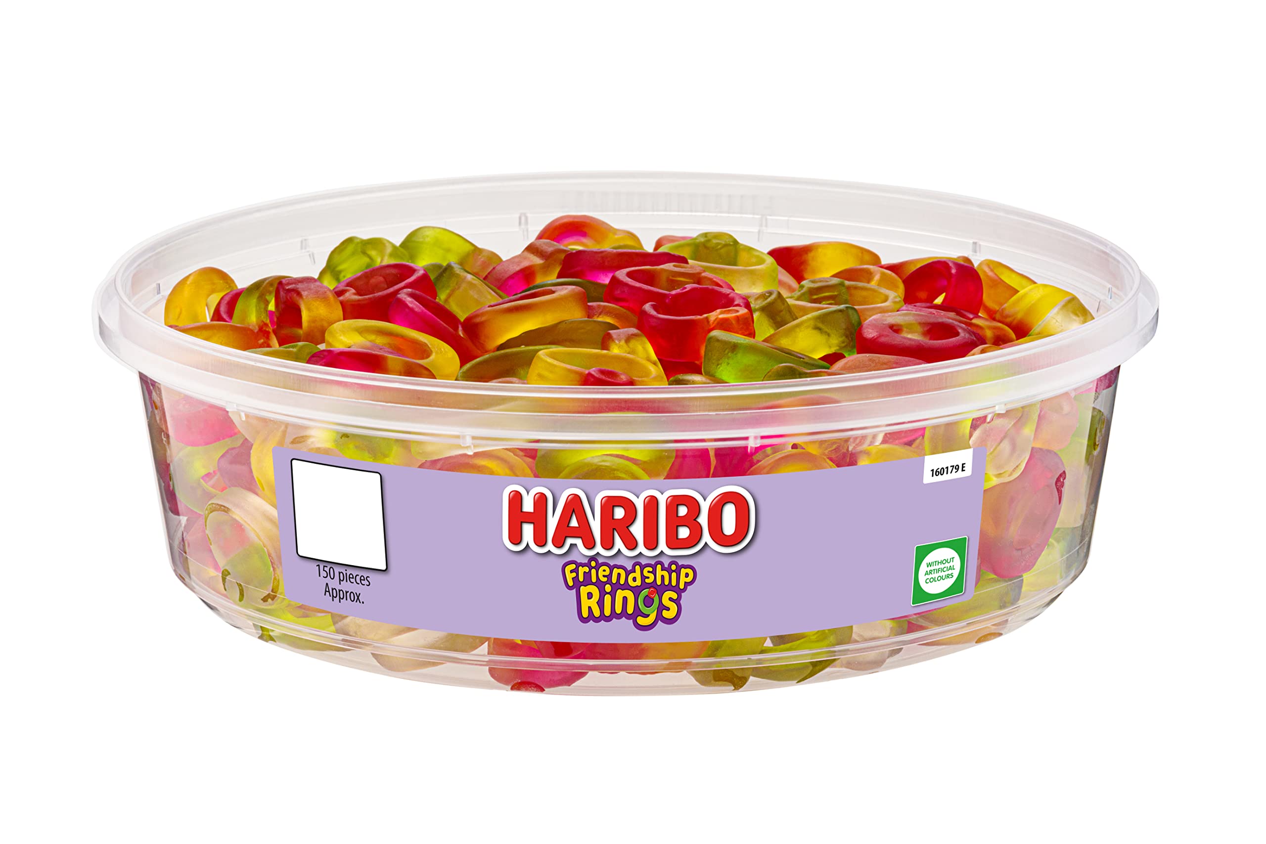HARIBO Friendship Rings Fruit Flavour Jelly Sweets, 480g Tub (150 Pieces)