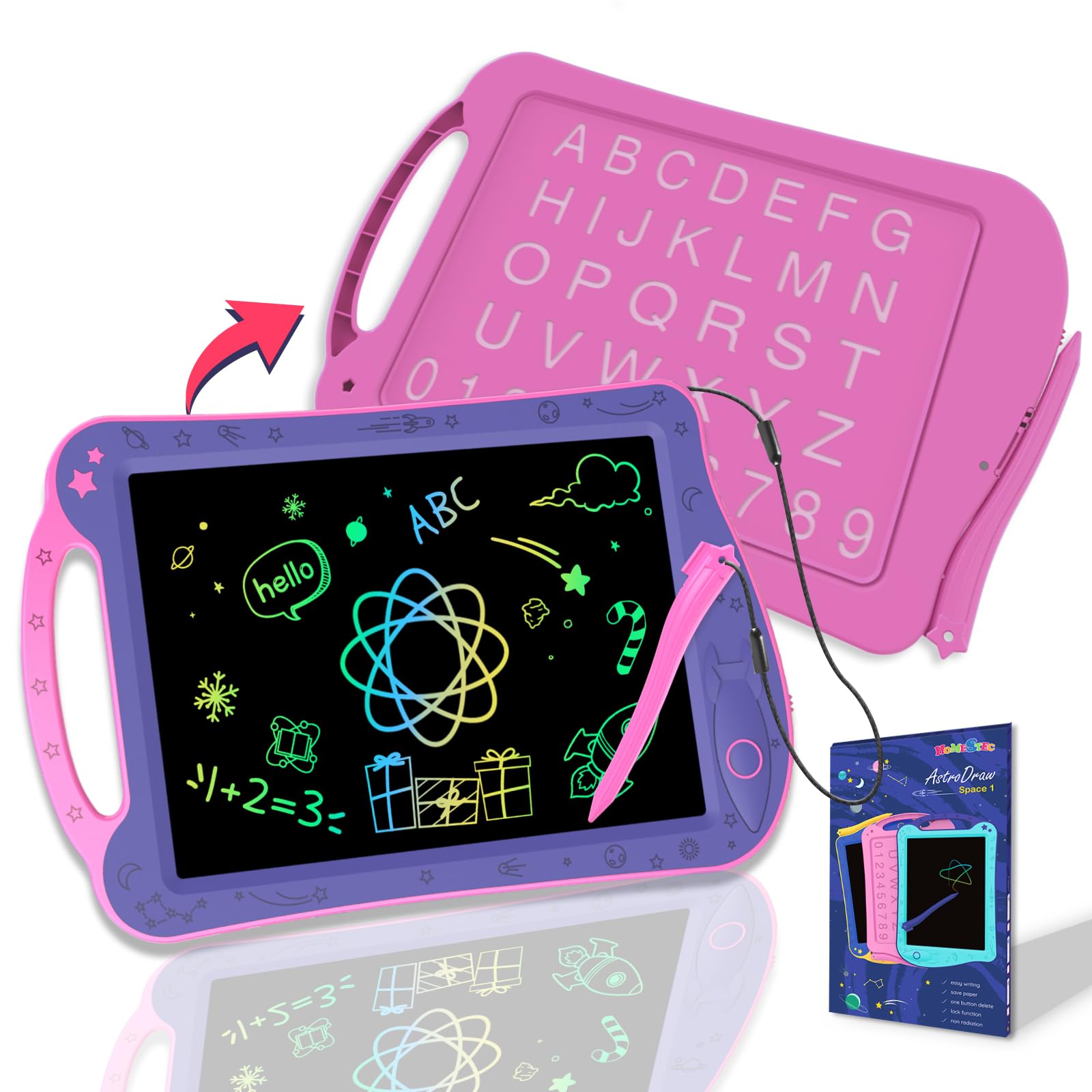HOMESTEC AstroDraw Space Theme LCD Drawing Tablet for Kids