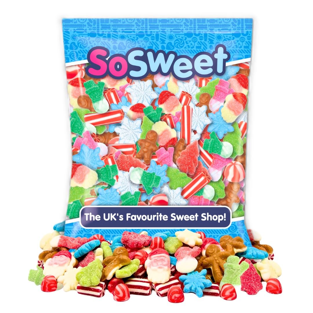 SoSweet Christmas Sweet Mix – 1kg Festive Assorted Sweets for Sharing, Gifting & Stocking Fillers