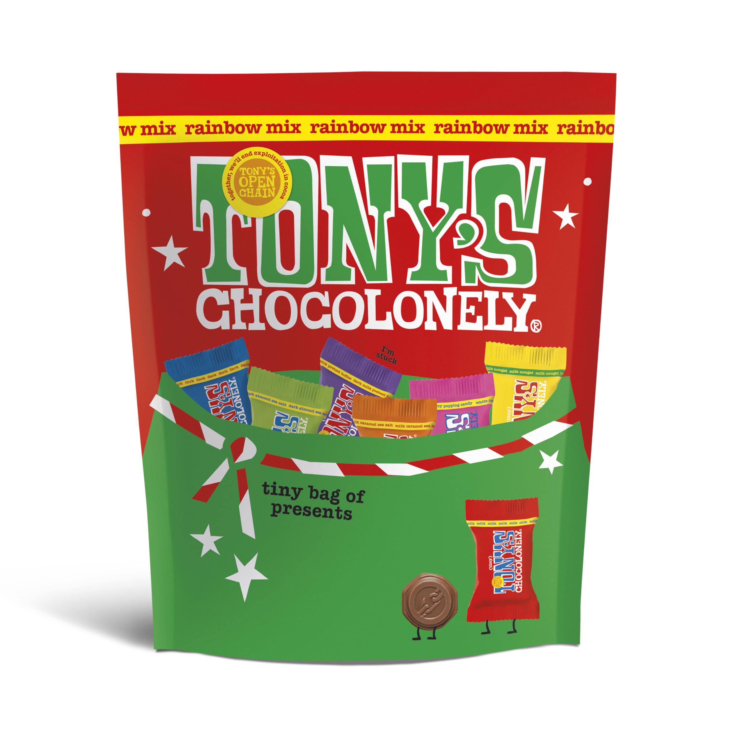 Tony's Chocolonely Tiny Tony's Christmas Pouch - Assorted Flavors Chocolate Gift