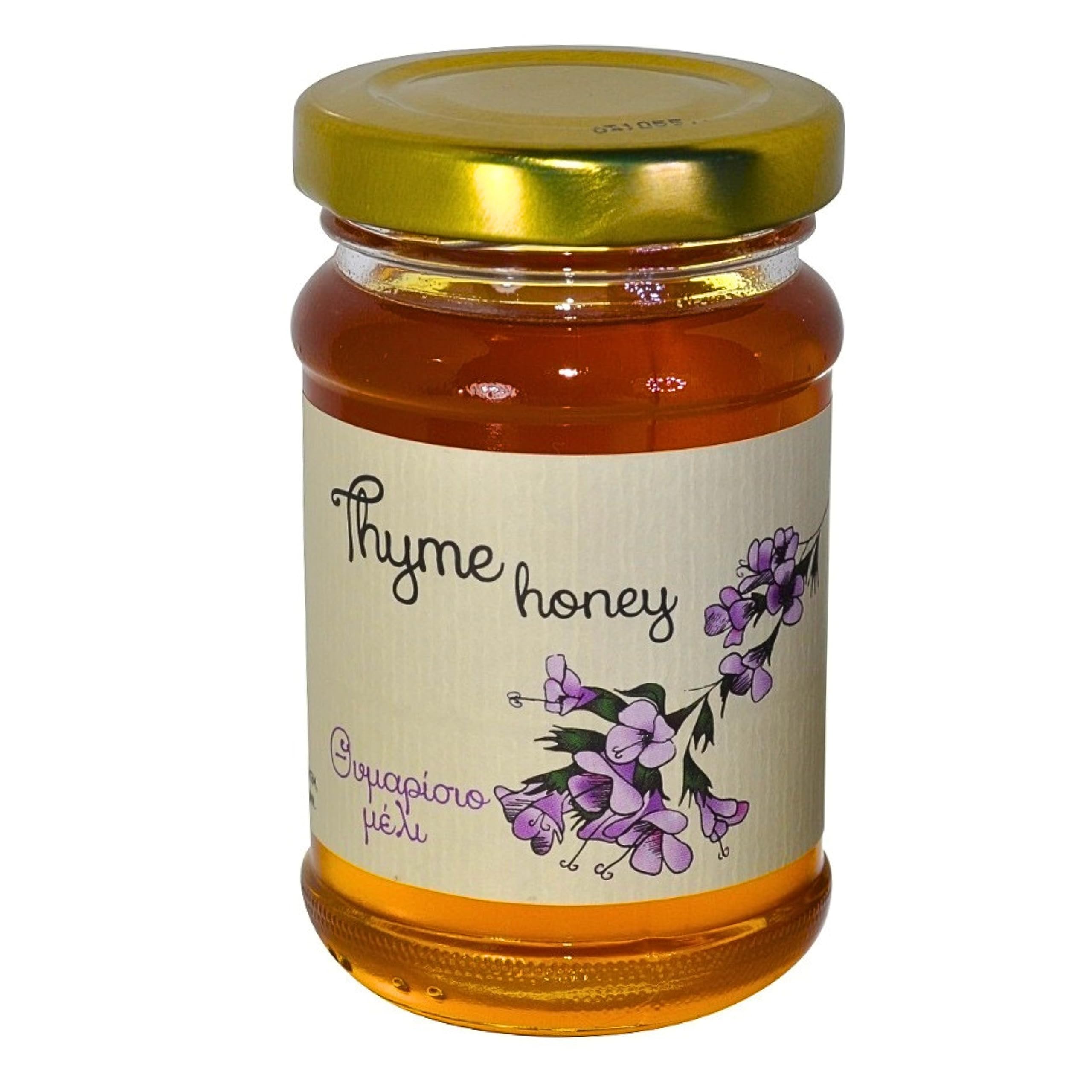Melissokomiki Dodecanese Greek Honey Gift Set with Wooden Dipper – Raw Thyme & Pine Honey (130g each)