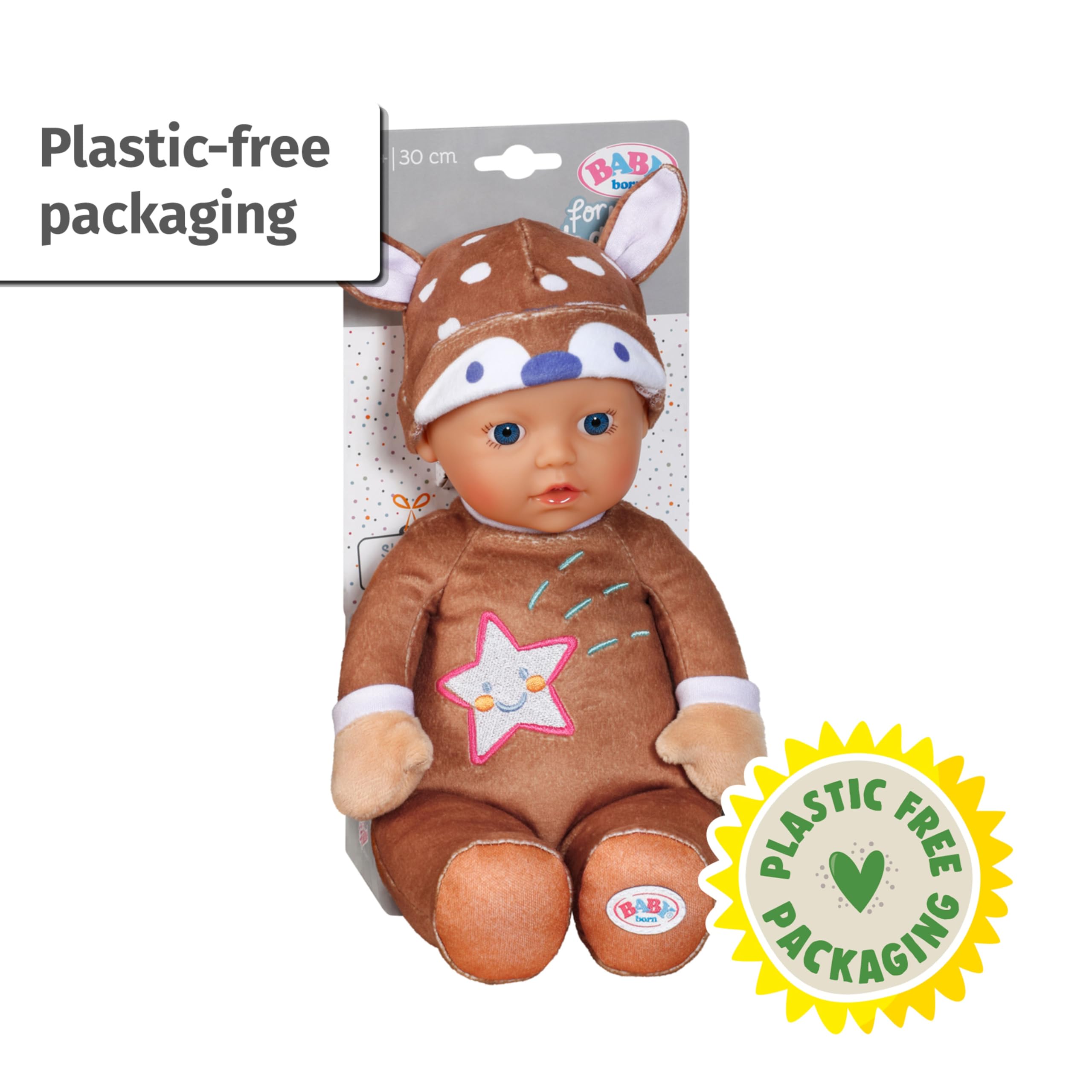 BABY born Sleepy Deer 30cm Soft Fabric Doll with Rattle - Suitable from Birth